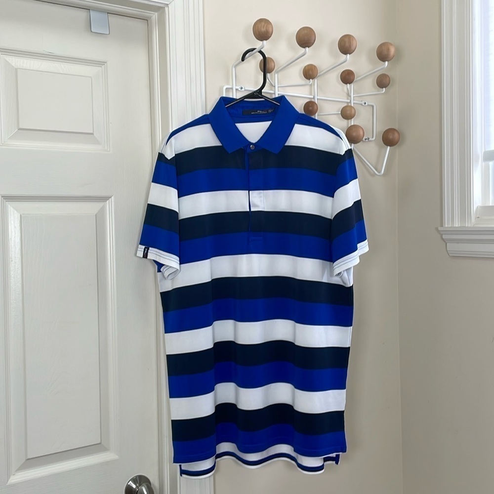 Ralph Lauren - RLX - Athletic Golf Polo Shirt - Blue Black - Large